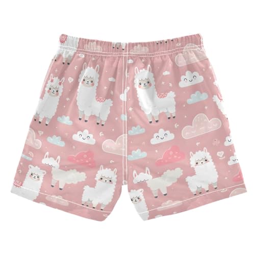 senya Funny Llama and Clouds Boys Swim Trunks Toddler Shorts Swimwear Boardshorts2