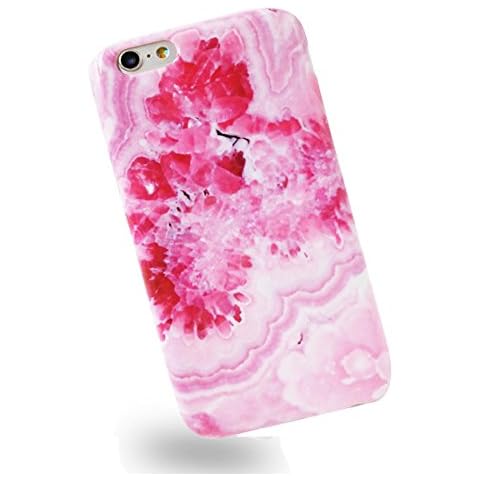 Wastou [Marble Stone Pattern Series] Anti-Shock Frosted TPU Protective Case for iPhone 6 6S 4.7 Inch (Luxury Pink) Cover