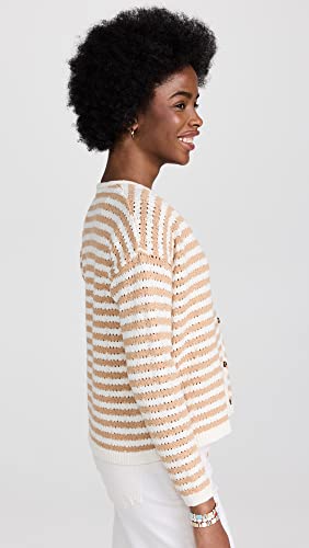 Madewell Women's Open-Stitch Cardigan Sweater In Stripe, Earthen Sand (Stripe), Xl #TOP3