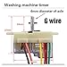MiJob 6 Wire 180 Degree Washing Machine Timer Washing Machine Timer Switch Wash Timer Semi-Automatic Double-Cylinder Washing Machine