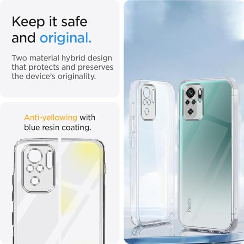 Image of Jkobi Back Cover for Xiaomi Mi Redmi Note 10 | Note 10S (Silicone Clear Shockproof Case with Camera Protection | Soft and Flexible | Transparent)