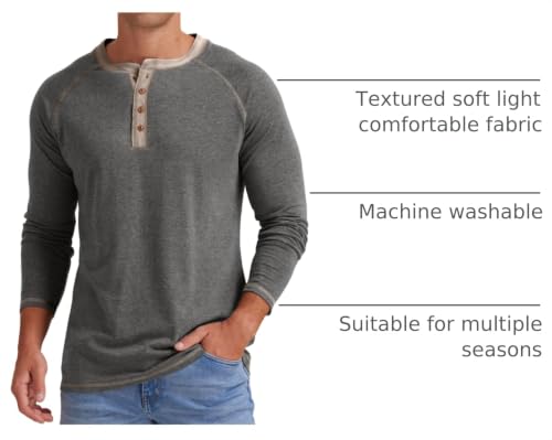 Image of Sailwind Mens Henley Long /Short Sleeve T-Shirt Cotton Casual Shirt