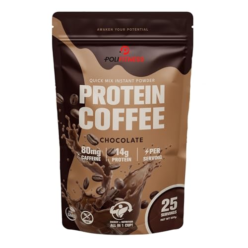 COFIT Chocolate Protein Coffee Powder – Instant Coffee Protein Shake with Whey Protein | Energy Drink Mix for Weight Loss & Fitness | 550g