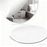 Tonsitian 2pcs Round Mirror Trays Set, 10 Inch / 25cm Circle Mirror Candle Plates Glass Mirror Tiles for Table Centerpieces, Crafts, Wedding, Party, Christmas Decorations, Party, Wall Decor
