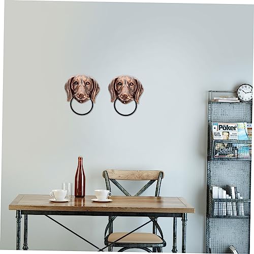 Gadpiparty aldrava de cabeça de animal Maçaneta de porta de cabeça de cachorro Decoração de parede c