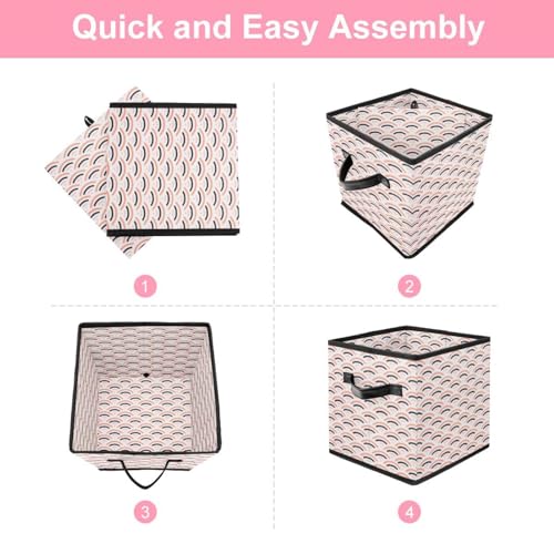 Boîte de rangement pliable cube motif écailles de poisson pour placard