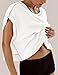 COWOKA Womens Open Back Short Sleeve Workout Tops Backless Athletic T Shirts Yoga Y2k Crop Running Tees White M