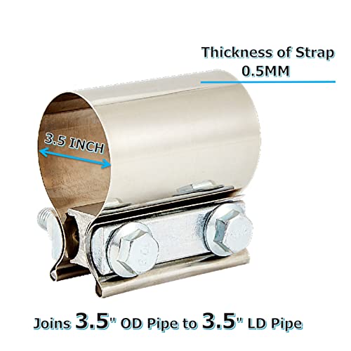 3.5" Stainless Steel Exhaust Clamp,Universal Muffler Clamp Button Joint,Anti-Rust&Corrosion Resistant,Band Clamp For Motorcycle,Car Exhaust System,Tube Conection,Pipe Repair,Repalcment,4Pcs #TOP3