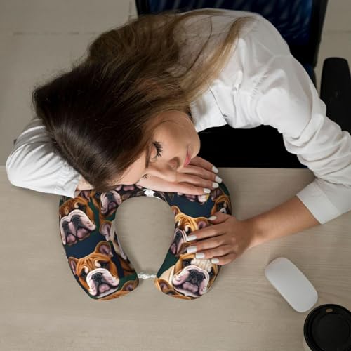 Almohada de viaje con diseño de bulldog inglés cómoda miniatura 7