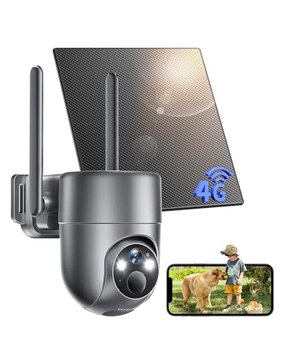 NUASI 4G LTE Camara Vigilancia Exterior con Panel Solar, 2K PTZ Cámara Vigilancia con Tarjeta Sim, Detección Humana PIR, Visión Nocturna, IP66 Impermeable, PTZ 355°/90°, Audio de Dos Vías NUASI 4G LTE Camara Vigilancia Exterior con Panel Solar, 2K PTZ Cámara Vigilancia con Tarjeta Sim, Detección Humana PIR, Visión Nocturna, IP66 Impermeable, PTZ 355°/90°, Audio de Dos Vías