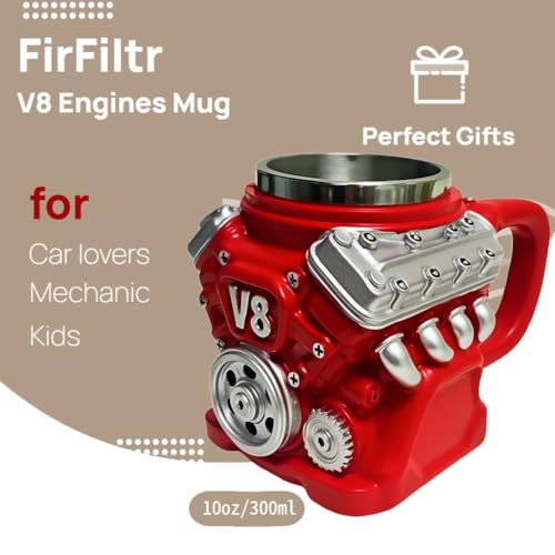Image of V8 Engine Coffee Mug,Car Coffee Mug Personalized with Handle