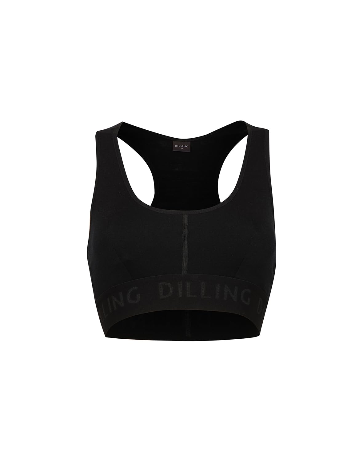 Dilling Women's Black Sports Bra Made Of Natural Merino Wool, 18