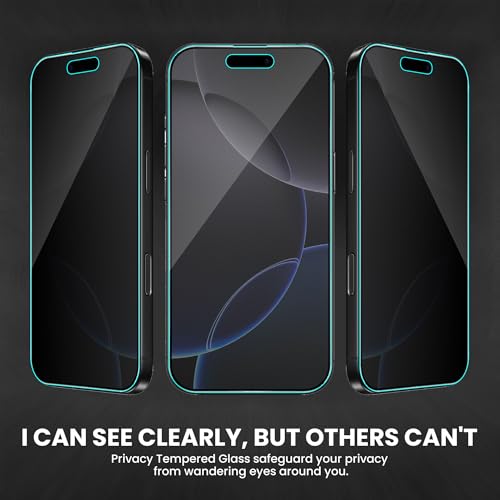 Image of ArmourPro Matte Privacy Tempered Glass Compatible with iPhone 16 Pro (6.3 Inch) with Edge to Edge Coverage and Easy Installation kit (Pack of 2)