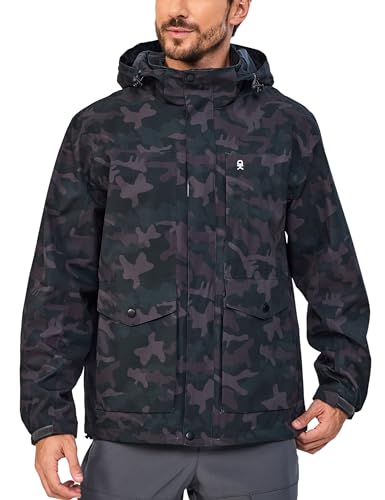 Little Donkey Andy Jaqueta masculina softshell com capuz removível leve à prova d'água jaqueta cort