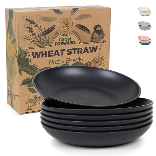 La mejor comparación de Cuencos de pasta que Puedes Comprar On-line. 41 Grow Forward- Cuencos premium para pasta con paja de trigo, 30 oz, irrompibles, anchos y poco profundos, juego de 6 cuencos de plástico para pasta, aptos para microondas,...