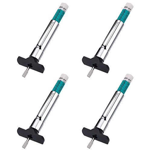 Shappy 4 Pack Tyre Tread Depth Gauge Depth Measuring (Green)