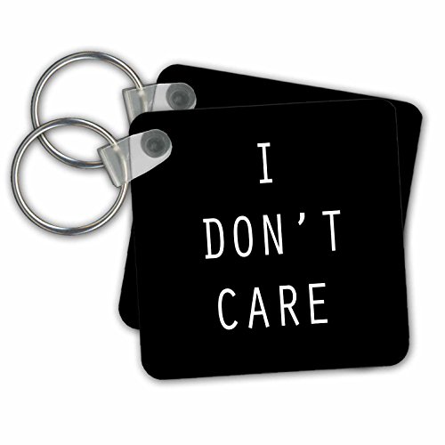 3dRose I Don't Care Key Chains, Set of 2 (kc_186984_1)