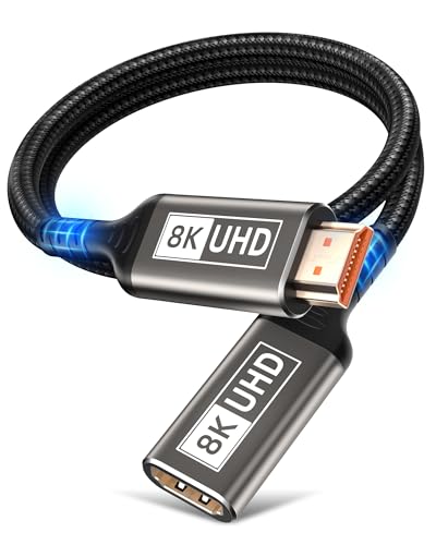 Getrish 8K HDMI Extender, 3.3FT HDMI Extension Cable, High Speed HDMI 2.1 Male to Female Adapter...
