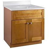 Design House Brookings 31 Inch Bathroom Vanity with Top, Ready to Assemble, Modern Birch, 597989