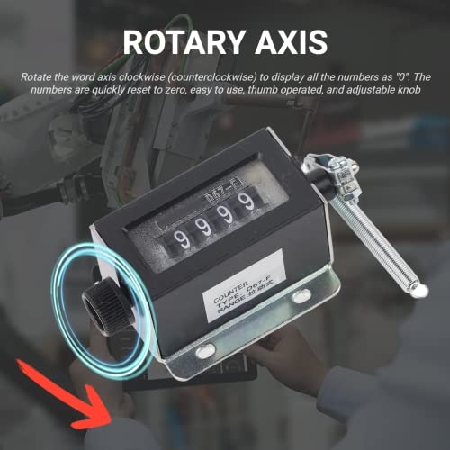 Image of 5 Digit Mechanical Counter, 0-99999 Resettable Manual Hand Pull Stroke Tally Counter, Professional Mechanical Arithmometer Counter for Textiles Machinery Winding Hill