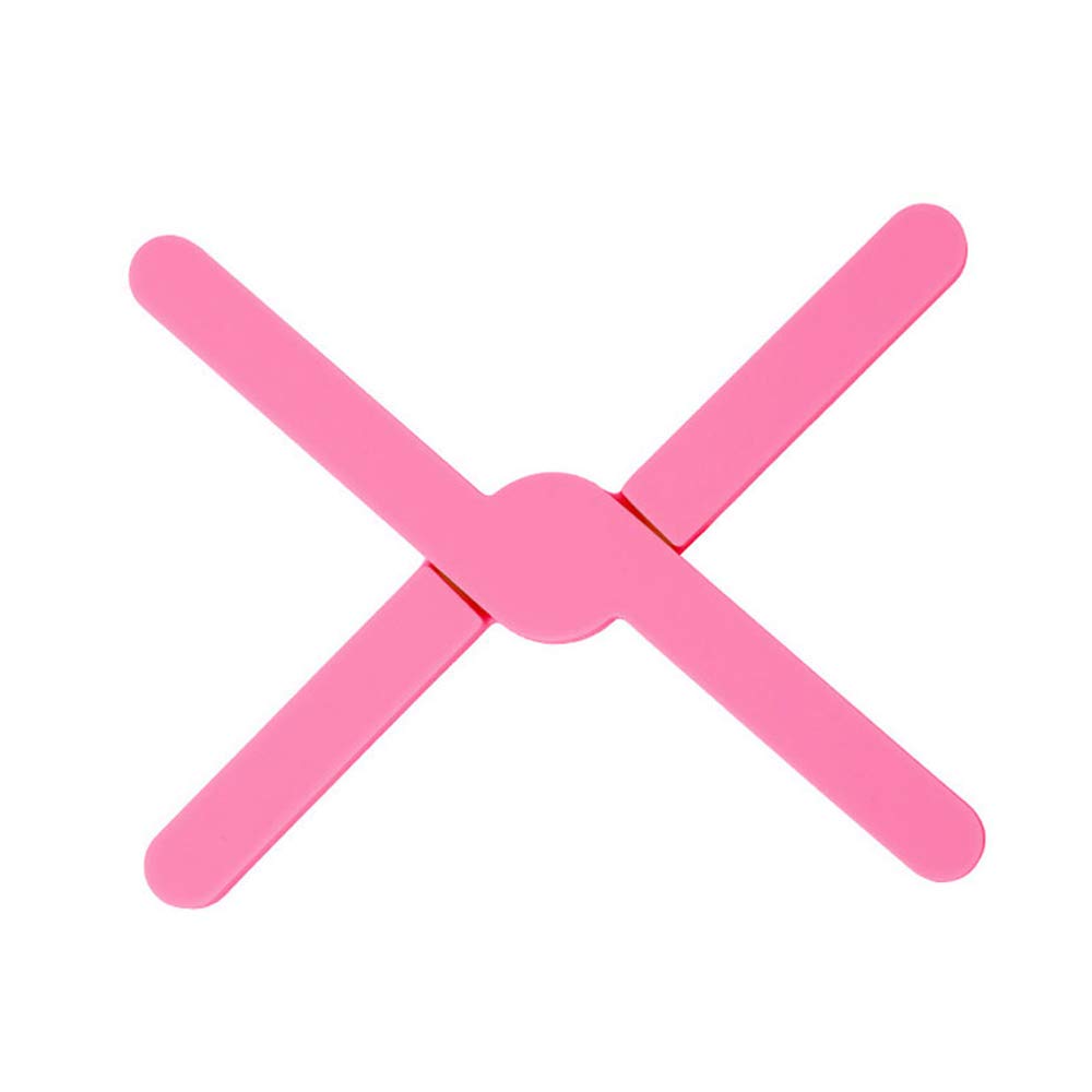 Foldable Silicone Trivets, Collapsible Pan Holder Coasters, Non-Slip, Heat-Resistant, Washable, Used for Cup, Pot, Dishes, Plates (Pack of 4, Pink)
