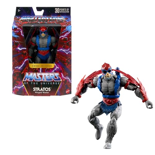 Ya en mundofriki.es: Masters of the Universe Masterverse Colección Retro Stratos Figura de acción de 17,78cm con 30 Puntos de articulación, líder heroico de los Hombres alados con Accesorios, JBP96