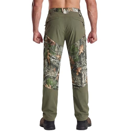 LOOGU Camo Hunting Pants for Men Ripstop Water-Resistant Mens Camo Turkey Hunting Pants with 7 Pockets - Thumbnail 2