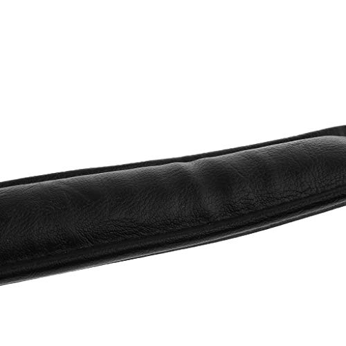 YIJU Alça de ombro de couro preto para sanfonamento, alças largas e espessas
