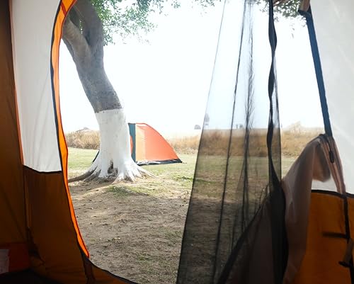 KTT Extra Large Tent 12 Person,Family Cabin Tents,2 Rooms,3 Doors and 3 Windows with Mesh,Straight Wall,Waterproof,Double Layer,Big Tent for Outdoor,Picnic,Camping,Family Gathering(Brown) by KTT - Image 5