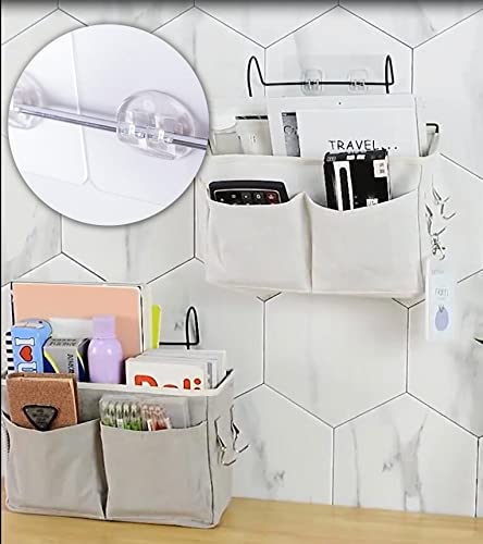 Tohoee 3 Stück Betttasche Hängetasche Hochbett Organizer Stuhl Armlehne Sofa Aufbewahrung Großer Stauraum Hängend Bettaufhänger mit 6 Stück Wandhängehaken für Schreibtisch Bett Krippe Schranktür - Image 6