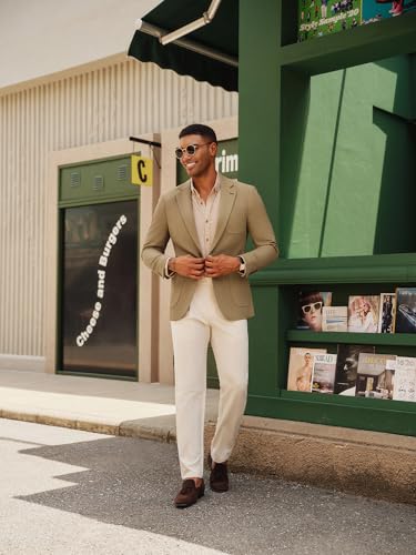 PJ PAUL JONES Mens Blazer Casual Two Button Sport Coats Notched Lapel Solid Suit Jackets3