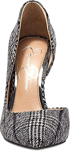 Jessica Simpson Women's Prizma Pump, Black/White Cara Plaid, 8.5 #TOP4