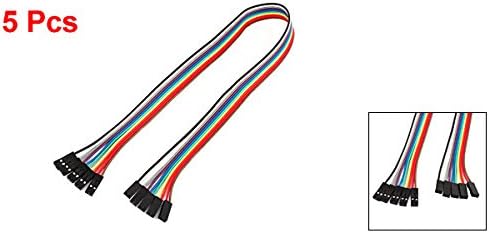 sourcing map 40cm 2.54mm Female to Female F/F Jumper Cable Connector 5 Pcs