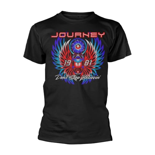 Journey Believin Homme T-Shirt Manches Courtes Noir L 100% Coton Regular/Coupe Standard