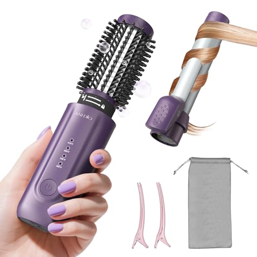 Cordless Curling Iron Brush, 2 in 1 Mini Travel Hot
