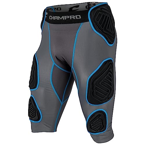 CHAMPRO Bull Rush 7-Pad Girdle, Charcoal , Black Inset, Youth Large by CHAMPRO - Used condition - US$15.90