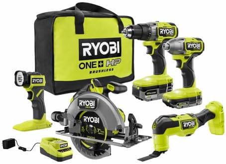 ONEAND HP 18V BRUSHLESS Cordless 5-Tool Combo KIT with 4.0 AH and 2.0 AH HIGH PERFORMAN