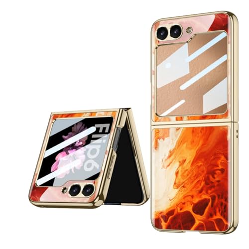 Coque Galaxy Z Flip 6 5G housse de luxe en verre trempé 9H peint