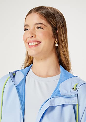 Jaqueta Feminina Corta Vento Com Capuz - Azul XP