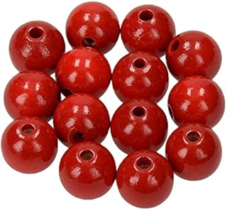 Efco 1401229 14 mm 18-Piece Wooden Beads Hole, Red