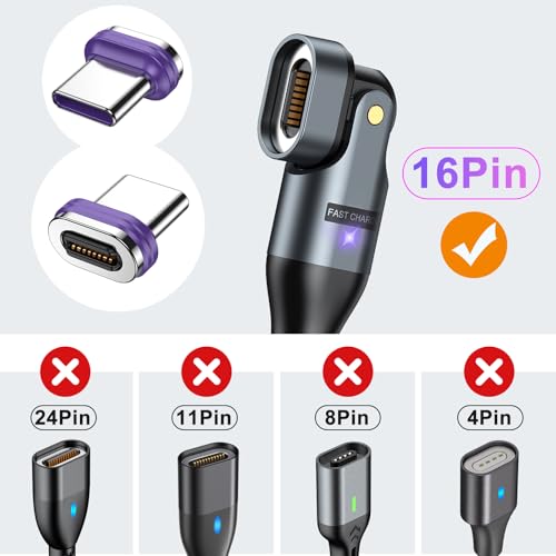 AUFU 16PIN USB C Magnetic Tips 3Pack, USB C Magnetic Adapter/Magnetic Heads/Magnetic Charging Tip/Data Transfer Connector for Type C Device by AUFU - Image 2
