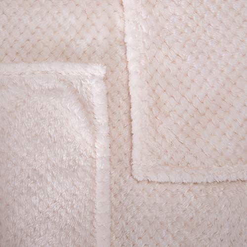 Fuzzy Throw Blanket, Plush Fleece Blankets for Adults, Toddler, Boys and Girls, Warm Soft Blankets and Throws for Bed, Couch, Sofa, Travel and Outdoor, Camping (Full Twin(70"x80"), XL2-Cream)