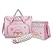 4PcsWickeltasche Pflegetasche Kinderwagen Muttertasche Babytasche Mama Tote Baby-Windel Nappie Wickeltaschen Sets Dunkelblau - Rosa