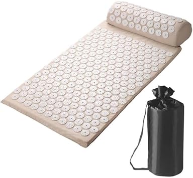 Massager Cushion, Hali Mat, Yoga Mat, Acupressure Mat, Exercise Mat, Acupuncture, Shakti Mat, 25.6 x 16.1 x 1.2 inches 65 x 41 x 3 cm, 20 Minutes Relaxation, Reflexology, Spike, Includes Pillow