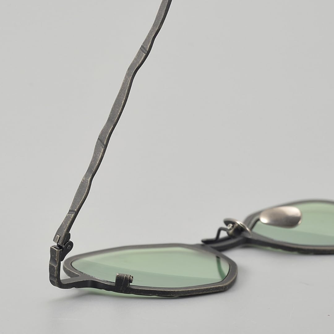 Okulary przeciwsłoneczne Steampunk Retro Polygonal Pure Titanium Frame Fashion UV400 Outdoor