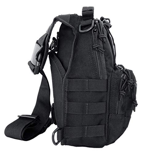 LINE2design First Aid Sling Backpack - EMS Equipment Emergency Medical Supplies Tactical Range Shoulder Molle Bag - Heavy Duty Sports Outdoor Rescue Pack - Perfect for Camping Hiking Trekking - Black by LINE2design - Image 7