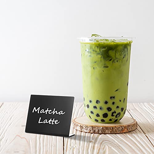 Outus 12 Pieces Mini Chalkboard Table Tent Sign Chalkboard Buffet Tags Chalkboard Food Label Sign With 2 Pieces Erasable Chalk Marker For Weddings Birthday Parties Food Table Tents (Black) #TOP5