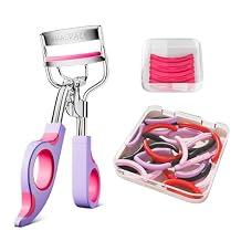 Eyelash Curlers and 32PCS Eyelash Curler Refills with a Square-Case