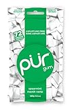 PUR 100% Xylitol Chewing Gum, Spearmint, Sugar + Aspartame Free, Vegan + Non Gmo, 72 Count