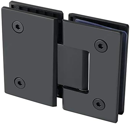 Alise Glass Shower Doors Hinge Heavy Duty 180 Degree Glass Door Cupboard Showcase Cabinet Clamp Replacement Parts,Stainless Steel Matte Black Finish